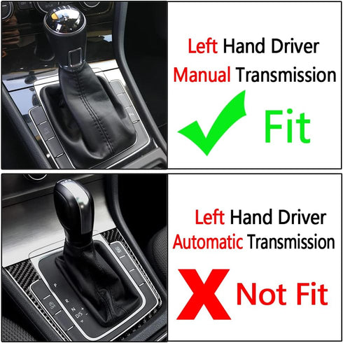 Hacreyatu for VW Manual Golf 7 7.5 Golf R Left Driving Gear Shift Knob Lever Gear Stick Frame Bracket Circle Shift Knob 5GG713203A...