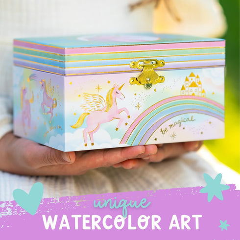 Giggle & Honey Musical Unicorn Jewelry Box for Girls - Kids Jewelry Box with Spinning Unicorn, Unicorn Gifts for Girls, Unicorn Toys - 6 x 4.7 x 3...