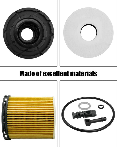 4Pcs Engine Oil Filter with Seals Fit for Hyundai Accent Elantra Kona Santa Sonata Venue Kia K5 Rio 2020-2022 Replace 26350-2M000...