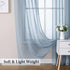MIULEE Dusty Blue Linen Textured Sheer Curtains 84 Inches Long 2 Panels for Bedroom Living Room, Semi Transparent Farmhouse Light Blue Window Net ...