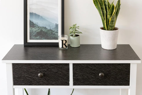 d-c-fix Peel and Stick Contact Paper Slate Black Stone Look Self-Adhesive Film Waterproof & Removable Wallpaper Decorative Vinyl for Kitchen, Coun...