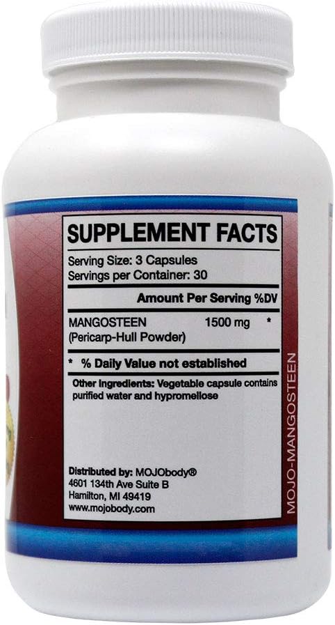 Freeze Dried Mangosteen Pericarp Capsules, 1.5 Grams per Serving, 90 Veggie Capsules per Bottle, Xanthone Rich...