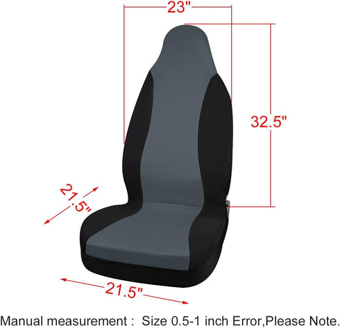uxcell High Back Bucket Auto Car Seat Cover,Polyester, Gray...