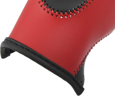 X AUTOHAUX 1set Car Faux Leather Gear Shift Knob Cover for Ford Focus Escape Fusion Fiesta Transit Van Black Red...