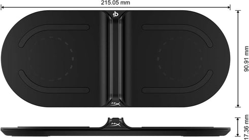 HyperX Chargeplay Base - Qi Wireless Charger, Qi Certified, Dual Wireless Charging Pads Charge Up to Two Devices, Battery Indicators, AC Wall Adap...