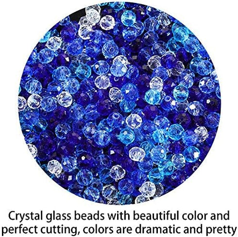 920 Pieces Crystal Faceted Glass Beads 6 mm for Jewelry Making Bulk Rondelle Spacer Gemstone for DIY Bracelet Earring Necklace Art Decoration...