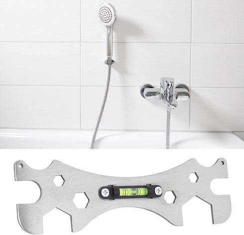 Multifunction Wrench Level Tool Engineering Level Mounting Leveling Tool Wrench Hex Screw Removal Spanner for Bathroom Faucet Water Pipe Repair...