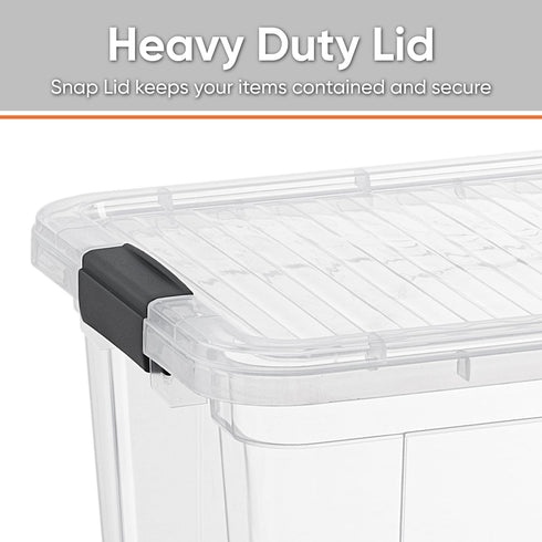 Superio Clear Plastic Storage Bin with Lid, 11 Qt, Non-Toxic, BPA Free, Odor Free, Organizer Storage Box, Stackable Plastic Tote for Home, Garage,...