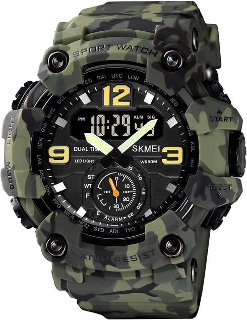 Men's Large Face Outdoor Sports Watches,Multifunction Waterproof Shockproof Camouflage Series Watches for Men...