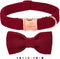Wine Red Dog Collars for Small Dog,Cute Corduroy Dog Collar with Bow Tie Safety Metal Buckle Adjustable Puppy Collars for Small Medium Large Boy&G...