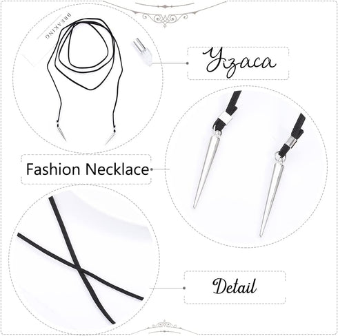 Boho Long Choker Necklace Black Wrap Hippie Necklaces Chain Velvet Necklace Jewelry for Women...