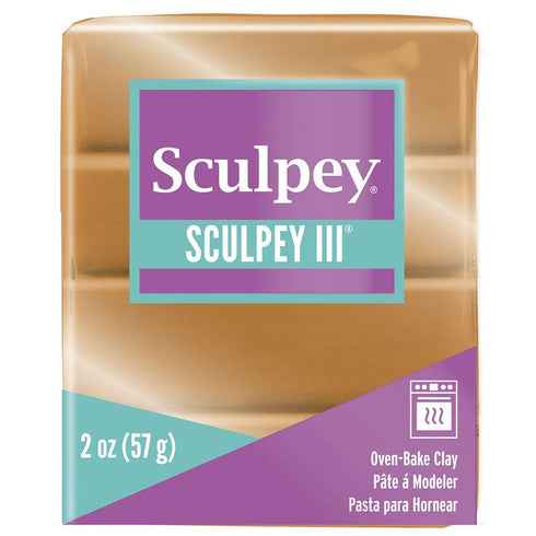 Sculpey III® Polymer Oven-Bake Clay, Gold, Non Toxic, 2 oz. bar, Great for modeling, sculpting, holiday, DIY, mixed media and school projects.Perf...