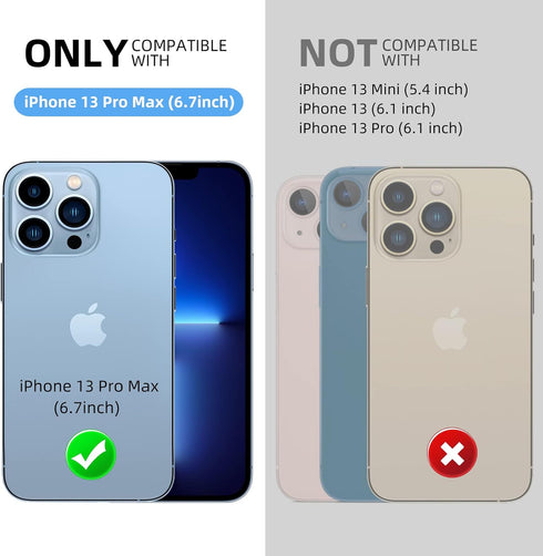 Mitywah Waterproof Case for iPhone 13 Pro Max, Heavy Duty Military Grade Armor Metal Case, Underwater Full Body Protective Case Shockproof Built-i...