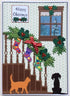 Window Stairs Dog Cat Metal Die Cuts, Window Stairs Dog Cat Cutting Dies Cut Stencils DIY Scrapbooking Cards Decorative Embossing Paper Dies for A...