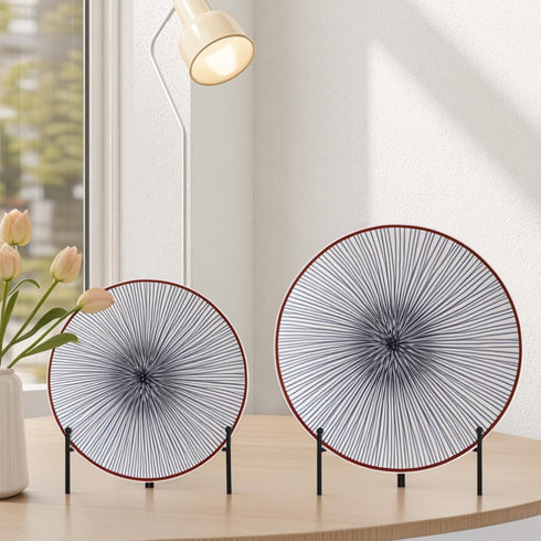 Awesomes Adjustable Iron Display Stands Foldable Plate Holder Decorative Metal Easel Frame Photo Tablets Books Storage 2 Pack (Black, 9.1"*6.3")...