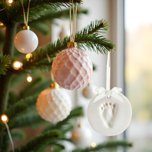 Tiny Ideas DIY No Mess Hanging Christmas Ornament Keepsake Kit, Baby Hand and Footprint Keepsake, Classic Nursery Decor, Ideal Gender Neutral Gift...