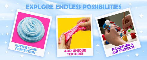 Original Stationery Soft Clay for Slime Making, Moldable Modeling Clay Slime for Art & Craft for Kids, Add to Glue and Shaving Foam to Make Butter...