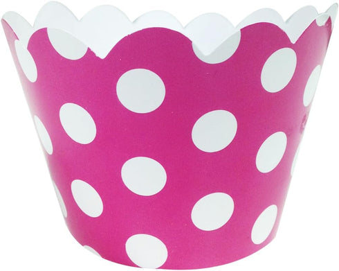 Wrapables Standard Size Polka Dots Cupcake Wrappers (Set of 20), Hot Pink...