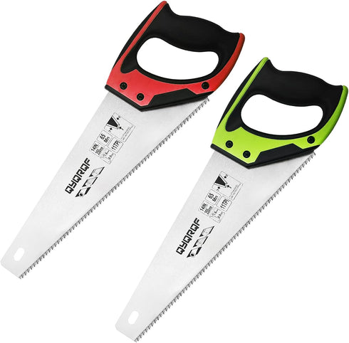 14 in. Pro Hand Saw, 11 TPI Fine-Cut Soft-Grip Hardpoint Handsaw Perfect for Sawing, Trimming, Gardening, Cutting Wood, Drywall, Plastic Pipes, Sh...
