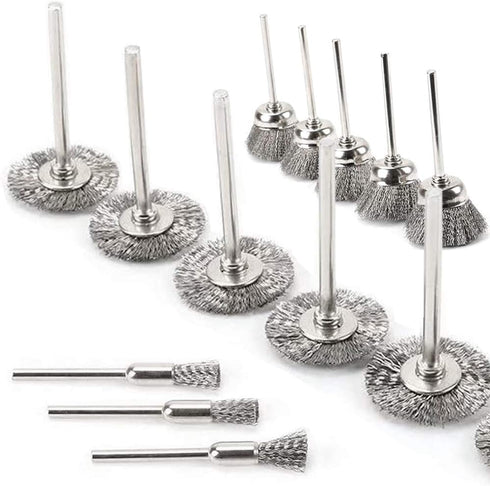 Mesee 45Pcs Steel Wire Brushes Wheels Set with 1/8" Shank Polishing Wire Wheel Cup Pen Brush Accessories Kit Fit Rotary Tool for Buffing Cleaning ...