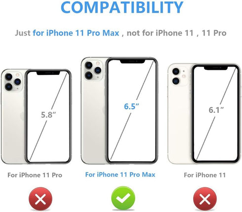 for iPhone 11 Pro Max Wallet Case with Card Holder,OT ONETOP PU Leather Kickstand Card Slots Case,Double Magnetic Clasp and Durable Shockproof Cov...