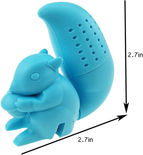 Creative Cute Animal Eco-friendly Silicone Tea Infuser Strainer Set of 6 PCS Elephant Shark Swan Squirrel Strawberry Owl Tea Steeper Tea Lover’s G...
