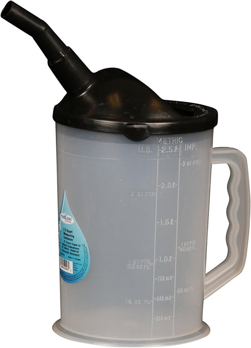 WirthCo 94026 Funnel King Heavy Duty Graduated Measuring Container with Black Spout - 87 oz. Capacity...