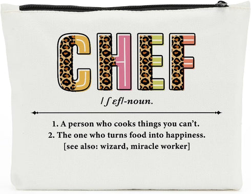 Chef Definition, Chef Gifts Makeup Bag Cosmetic Bag, Cooking Lover Best Chef Gifts for Women, Birthday Retirement Graduation Appreciation Gifts fo...