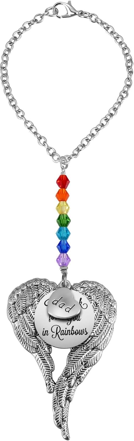 Loss of Father Gift, Grief Gift, Sympathy Gift, Dad Remembrance Rear View Mirror Car Charm, Father Memorial Gift, Bereavement Keepsake, Condolence...
