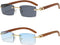 Heptagram Rectangle Fashion Rimless Sunglasses for Women Men Gangster 90s Frameless Shades Retro Vintage Trendy Eyewear...