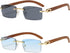 Heptagram Rectangle Fashion Rimless Sunglasses for Women Men Gangster 90s Frameless Shades Retro Vintage Trendy Eyewear...