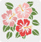 FINGERINSPIRE Hibiscus Flowers Stencil 11.8x11.8 inch Hawaii Flower Stencil Reusable Square Flowers Leaf Plant Washable DIY Stencil Template for P...