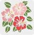 FINGERINSPIRE Hibiscus Flowers Stencil 11.8x11.8 inch Hawaii Flower Stencil Reusable Square Flowers Leaf Plant Washable DIY Stencil Template for P...