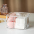 Qtip Holder, Cosmetic Items Storage Dispenser, 4 Compartments Bathroom Canisters for Cotton Swab, Cotton Ball, Cotton Pad Organizer, Clear Acrylic...