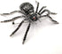 Spooky Season Eight-Legged Full Black Spider Brooch Pin with Red Eyes...