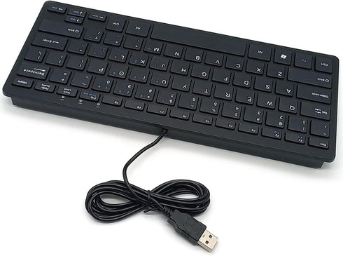 Mini Wired Keyboard(English) Ultra Thin and Light Portable 78 Keys Small USB Multimedia Desktop, Computer, Notebook, Laptop, Windows 7/8/10 (Engli...