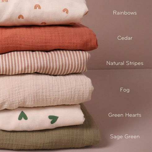 Denmark - Super Soft Muslin Fitted Baby Crib Sheets for Boys and Girls – Standard Size for 28'' x 52'' Crib Mattress - 100% Organic Cotton for Ult...