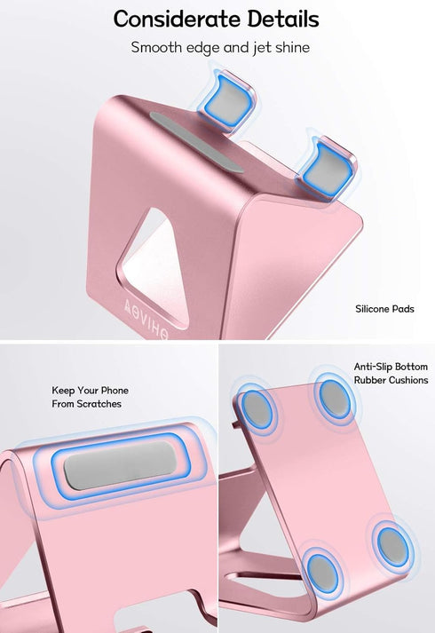 Desk Cell Phone Stand, Phone Holder, Desktop Phone Cradle Dock for iPhone 14 13 12 pro 11 X Xs max 8 7 6 6s Plus SE 5 5S Samsung All Smart Phones,...