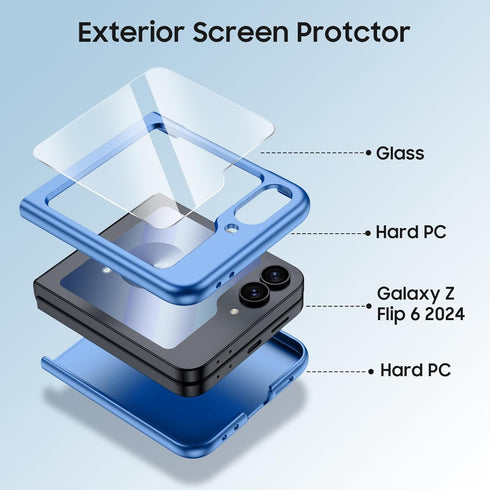 for Samsung Galaxy Z Flip 6 Case with Screen Protection, Flip z 6 Slim HD Clearly Case Ultra-Thin Anti-Scratch Shockproof Phone Case Support Wirel...