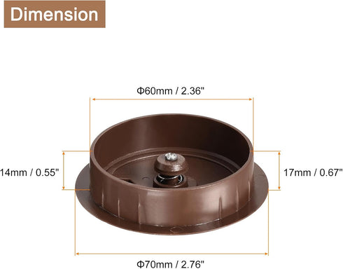 uxcell 2Pcs Cable Hole Cover 2.4 Inch/60 mm ABS Desk Cable Wire Cord Grommet Hole Cover for Office PC Desk Cable Cord Organizer, Brown...