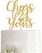 Gold Glitter Cheers to 24 years cake topper, Gold Happy 24th Birthday Cake Topper, Birthday Party Decorations, Supplies...