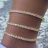 TOPGRILLZ Tennis Ankle Bracelet Gold Anklet Adjustable with Extension 14K Gold Plated Iced out Diamond 3-6mm Fashion Stylish Foot Jewelry for Wome...