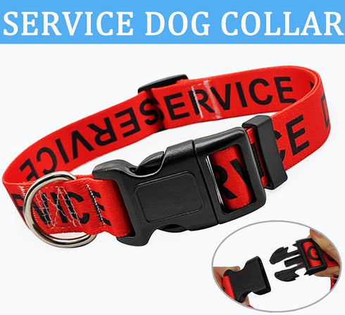 MayPaw Service Dog Collar, 1” and 1.5” Wide Dog Collar Strong Nylon Medium Large Extra-Large Dog Collar (Neck Fit 17.5-27",1.5" Wide, red)...