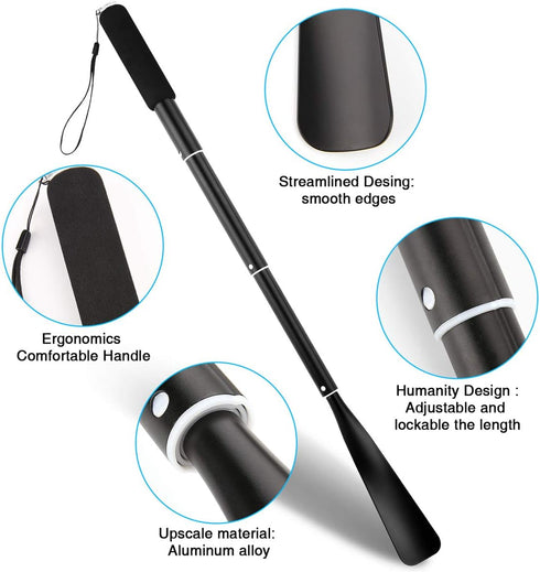 JJDPARTS Shoe Horn Long Handle,14.5"-37" Retractable Shoe Horn,Aluminum Shoe Horn For Men Women Kids Seniors...