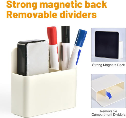 Simetufy Magnetic Dry Erase Marker Holder, Whiteboard Marker Holder, Magnetic Pen Holder, Magnetic Marker Holder for Fridge, Whiteboard, Locker, M...
