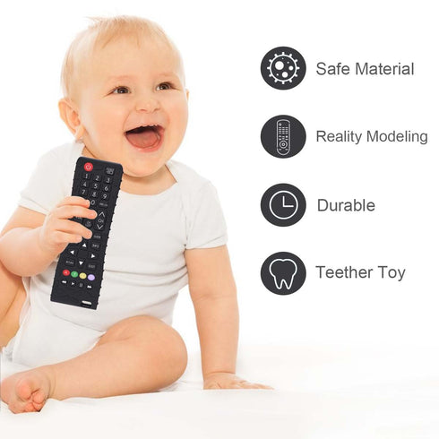 Baby Teether Toys Soft Remote Control Shape Teething Toy for Babies, Silicone Chew Toy Teething Relief Early Educational Sensory Toys for Boys and...