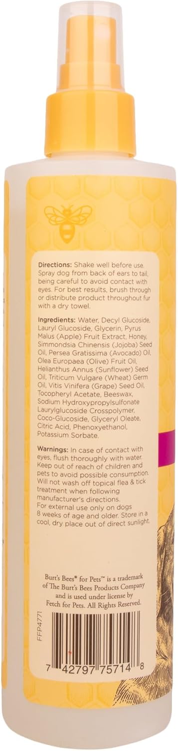 Burt's Bees for Pets Naturally Derived Waterless Shampoo Spray with Apple and Honey - Dry Dog Shampoo for All Dogs and Puppies - Cruelty Free, 10 ...