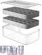 Ice Cube Tray with Lid and Bin, ROTTAY Ice Trays for Freezer, Easy-release 48 Small Nugget Silicone Ice maker with Ice Bucket, Ice Cube Storage Co...