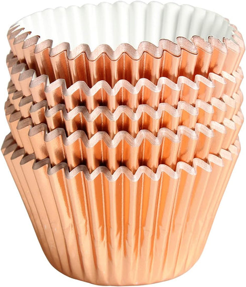 Rose Gold Foil Muffin Cupcake Liners case Baking Cups,Foil Cupcake Liners Standard Baking Cups Pack of 100 …...