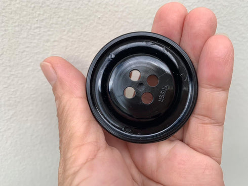 50 mm Large Button 4 Holes Black 15 Pcs for Crafts Making Clothes Sewing and DIY Projects, Scrapbook...
